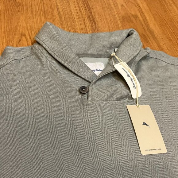 Tommy Bahama Deer Harbor Shawl Collar Pullover Men's Sweater Cave Grey Size XXL - Picture 5 of 8